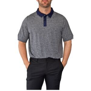 Kjus Luca Steel Grey Melange Golf Polo UPF 50+ 3-Button, Stretch, Fast-Drying XL